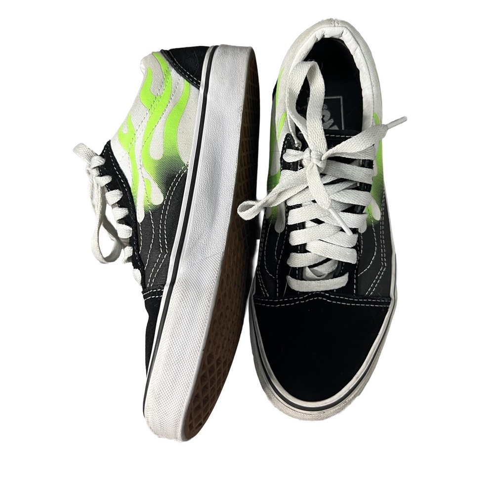 🔥 Vans Old Skool Flame Sneaker - Black/Green